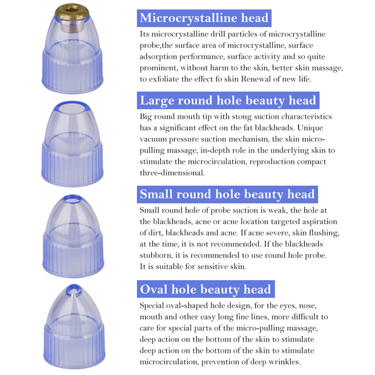 Vacuum Cleaner Pores Blackhead Remover Acne Pimple Removal Vacuum Suction Tool Face Clean Facial Diamond Dermabrasion Machine 5W