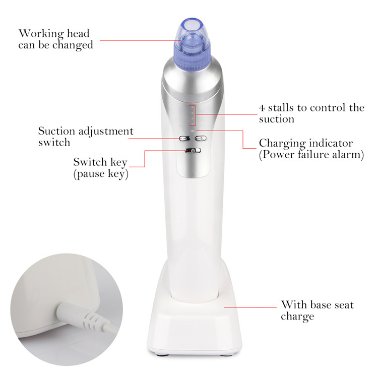 Vacuum Cleaner Pores Blackhead Remover Acne Pimple Removal Vacuum Suction Tool Face Clean Facial Diamond Dermabrasion Machine 5W