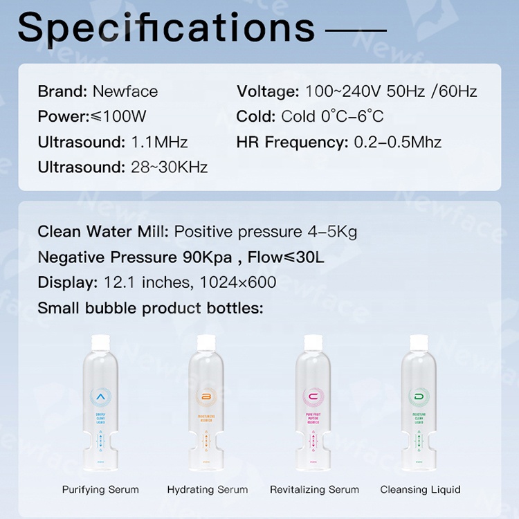 NewFace Wholesale 12 14 17 in 1 Hydra Dermabrasion Machine CO2 Bubble Oxygen Jet Facial Machine Aqua Peeling Beauty Equipment