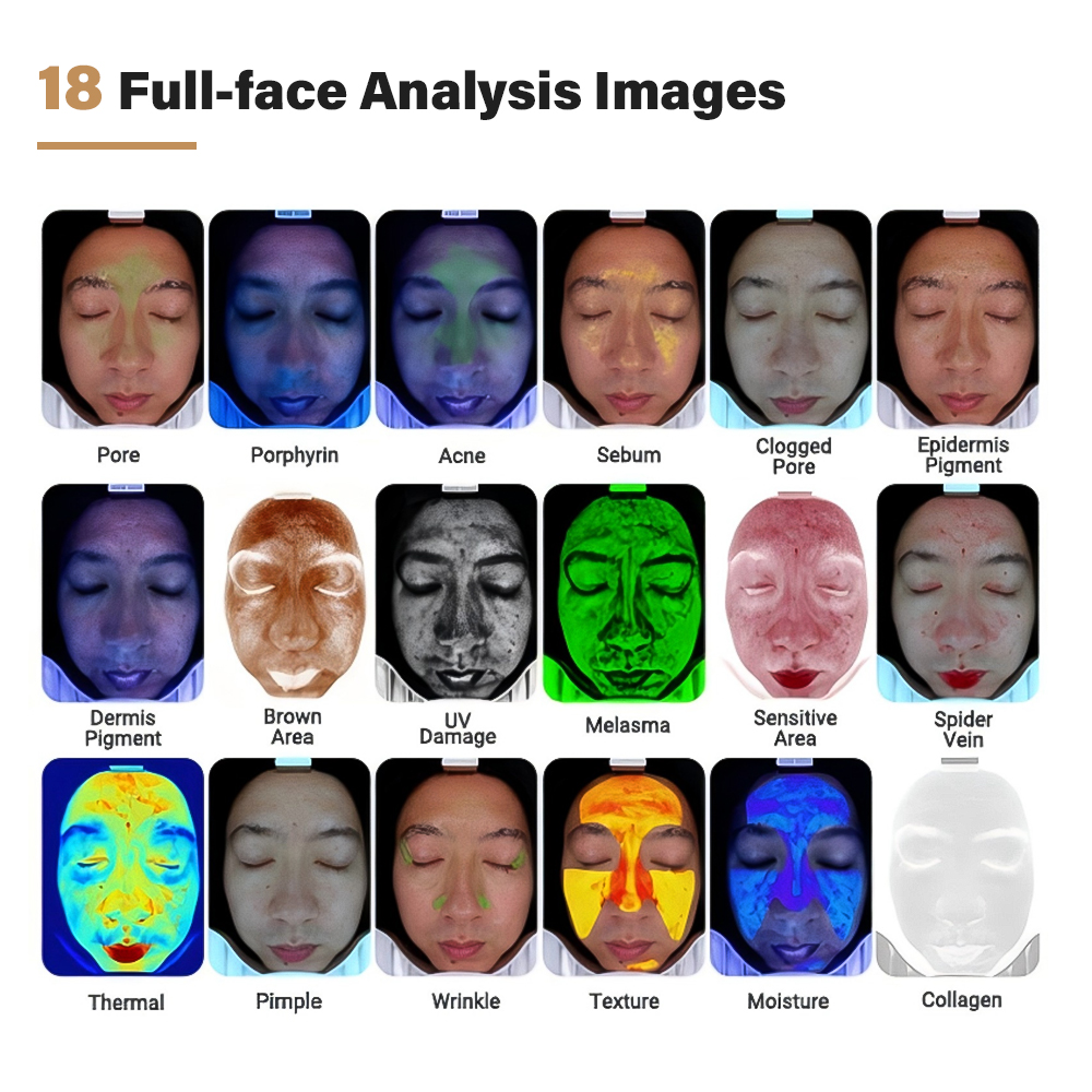 2026 Newest Desktop M17 AI Skin Analyzer Facial Analysis Machine with Hair Scalp Handheld Detector