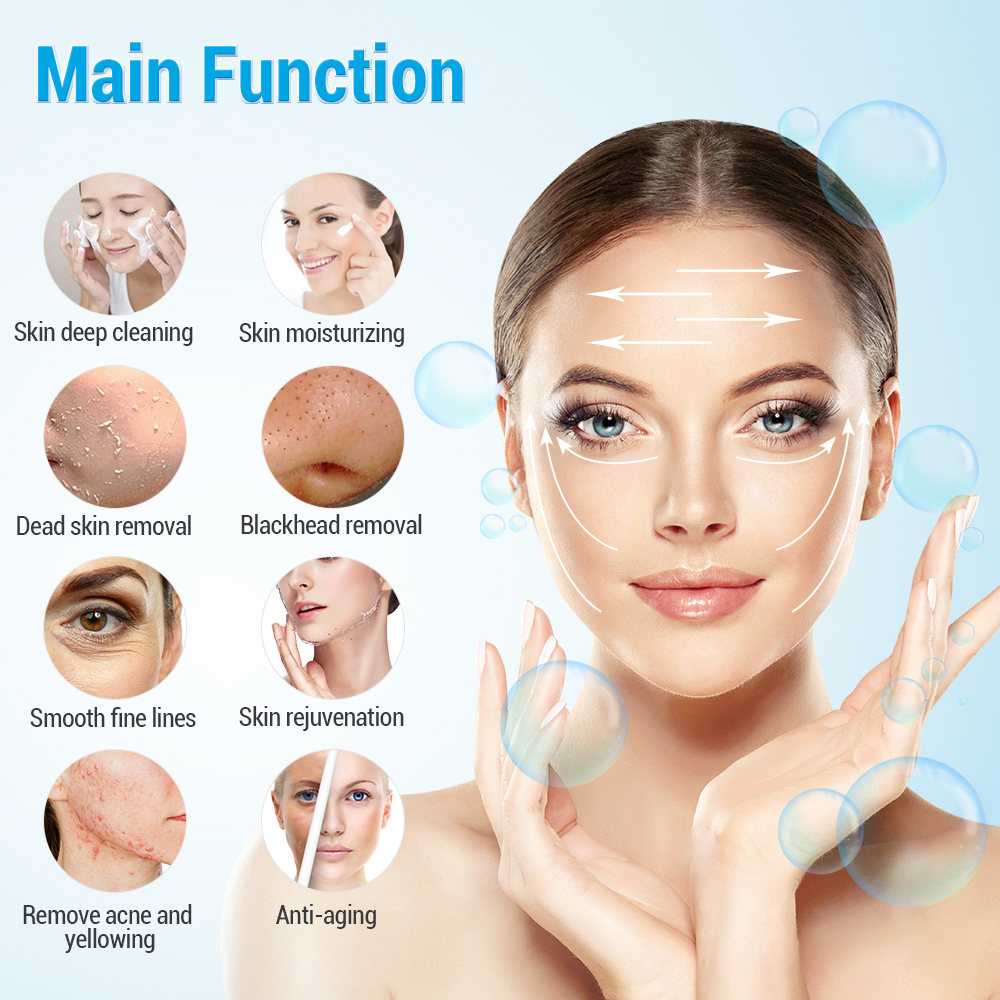 Newest Vertical 17 in 1 Blackhead Removal Hydra Oxygen Co2 Bubble Hydro Dermabrasion Facial Machine Professional