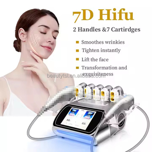 Portable Smas 7D 12D Hifu Facial &amp; Body 7 Cartridges 7d Hifu Face Lifting Professional Face Clean Machine