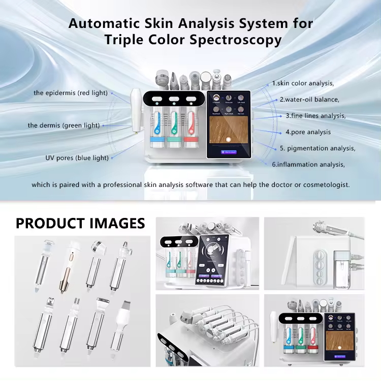 W05X 4.0 8 in 1 Small Bubble Hydro Skin Management Machine Water Oxygen Peeling Deep Cleansing Ultrasonic Beauty Device