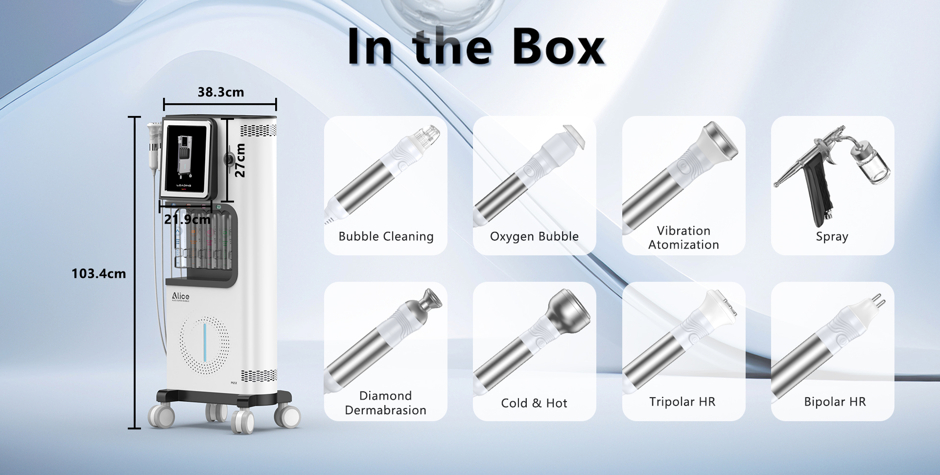 Alice Hydra Microdermabrasion Aqua Peeling Hydrating Facial Machine for Body for Salons and Clinic