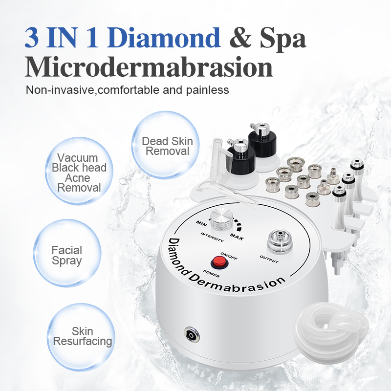 3 in 1 Facial Cleansing Peel Dermabrasion Machine Strong Diamond Microdermabrasion Device