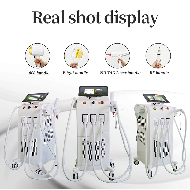 4 in 1 Multi-Functional Beauty Machine with Diode Laser IPL Elight Nd Yag Laser RF Technology