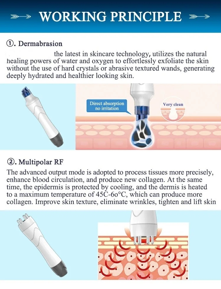 5 in 1 Desktop Hydro Bubble Water Dermabrasion Face Cleaning BIO Microcurrent Face Care Machine