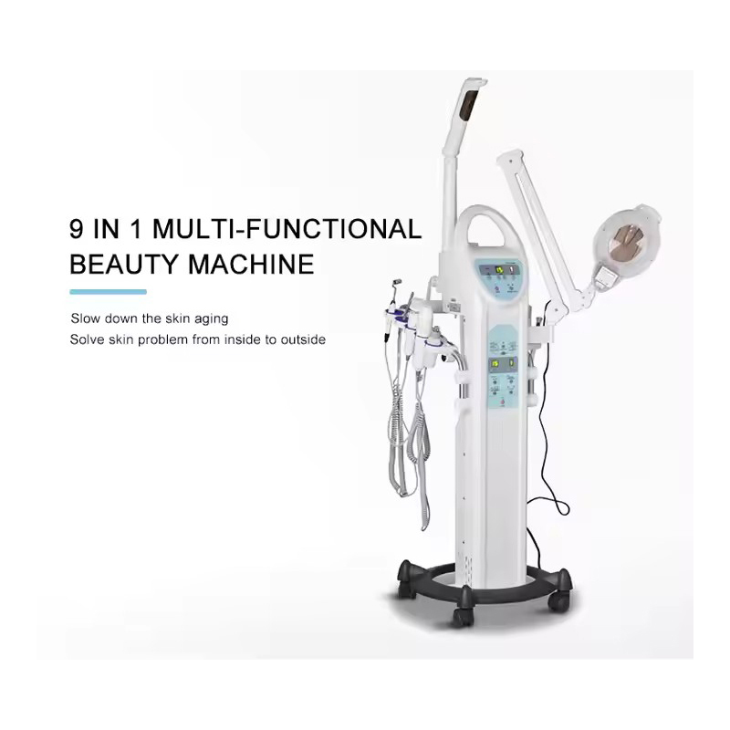 Top Beauty 10 1 Multifunctional High Accuracy Facial Beauty Machine Vacuum Facial Cleansing LED Magnifying Lamp Hot Steamer