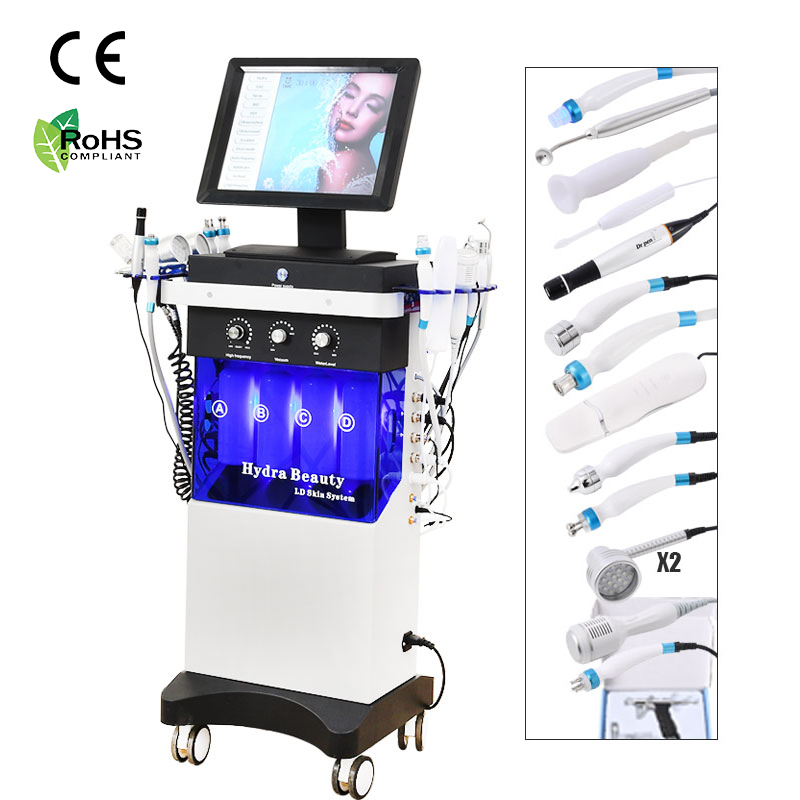 New Design 14 in 1 Hydro Aqua Facial System Hydrodermabrasion Oxygen Jet Skin Care Device CE Hydra Beauty Facial Machine