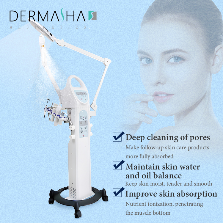 9 In1 High Frequency Ultrasonic Facial Machine with Steamer Skin Tightening Anti Wrinkle Face Care Facial Therapy Equipment