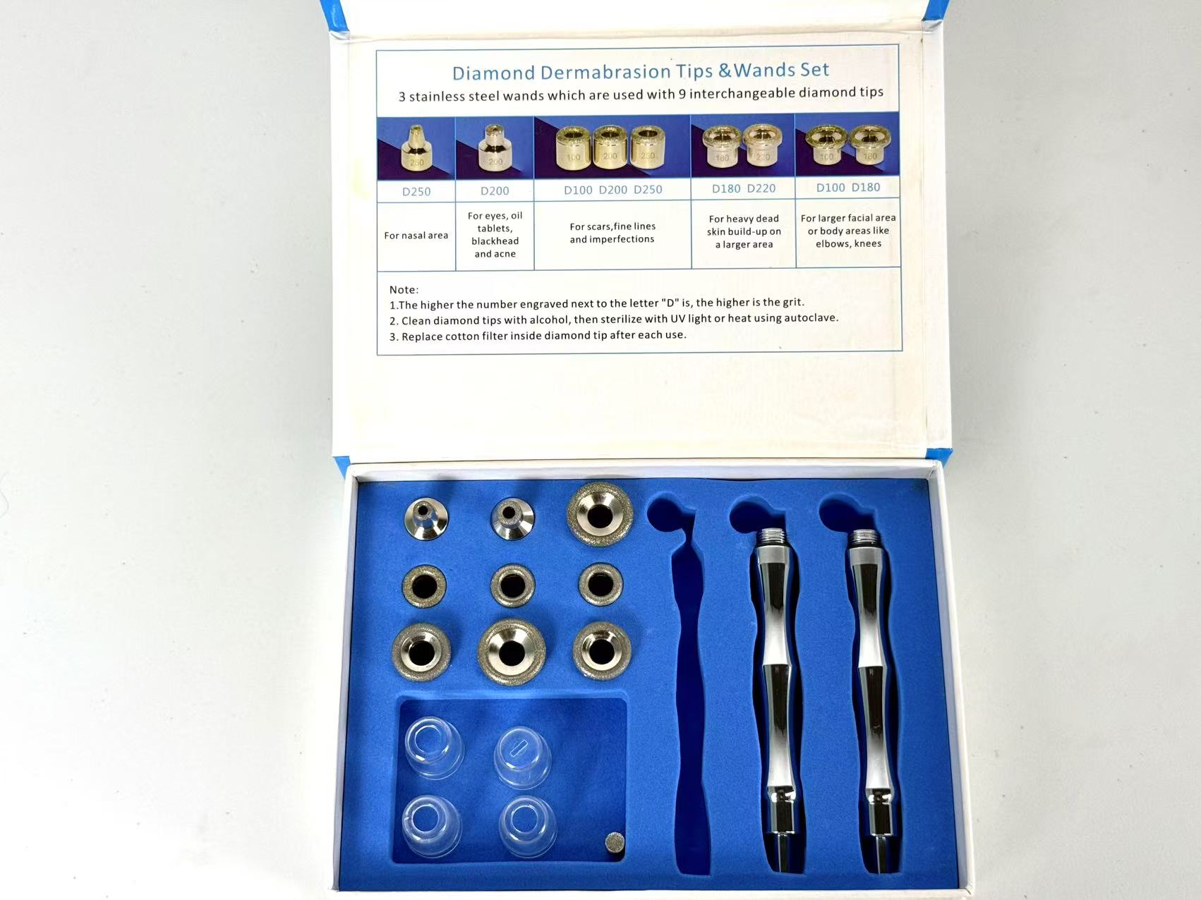 Diamond Tip Microdermabrasion Device with Vacuum Suction for Effective Blackhead Extraction and Pore Cleaning Skin Care Tool