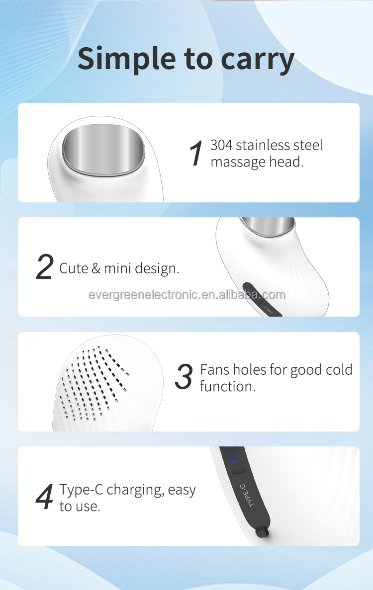 portable tightening cold cryo therapy skin facial anti-aging machine face massager hot and cool