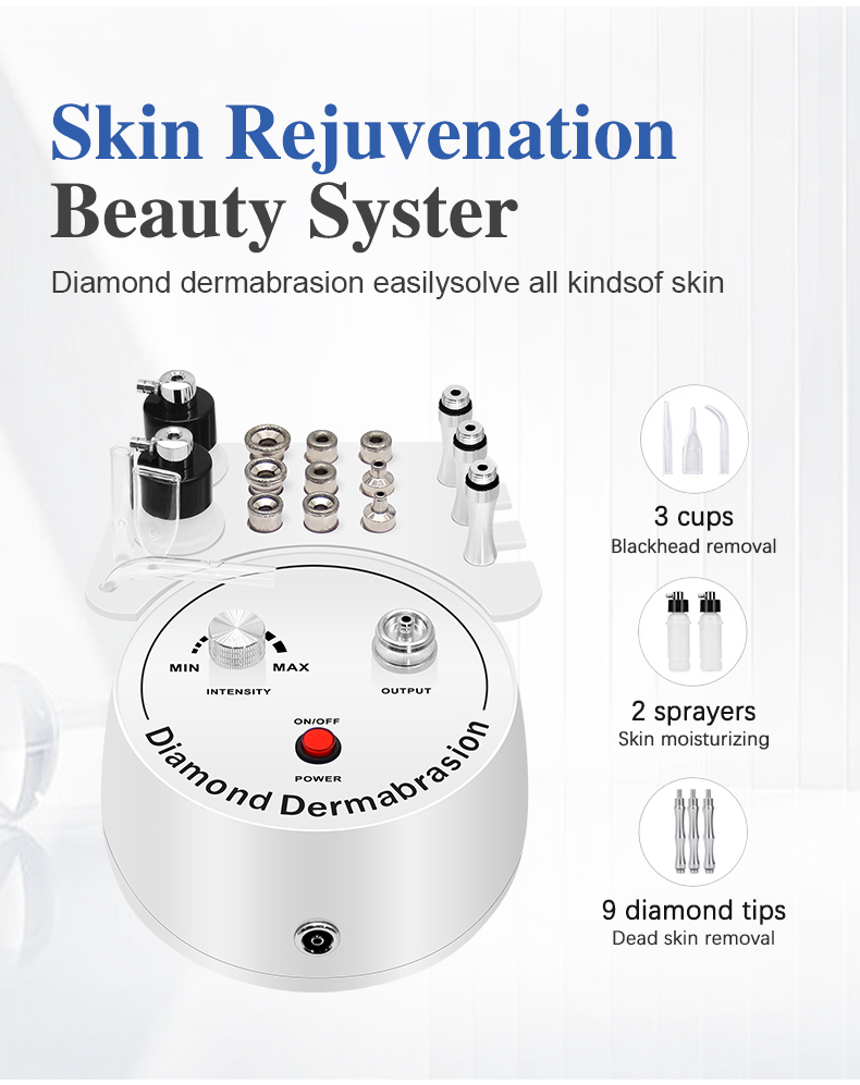 3 in 1 Facial Cleansing Peel Dermabrasion Machine Strong Diamond Microdermabrasion Device