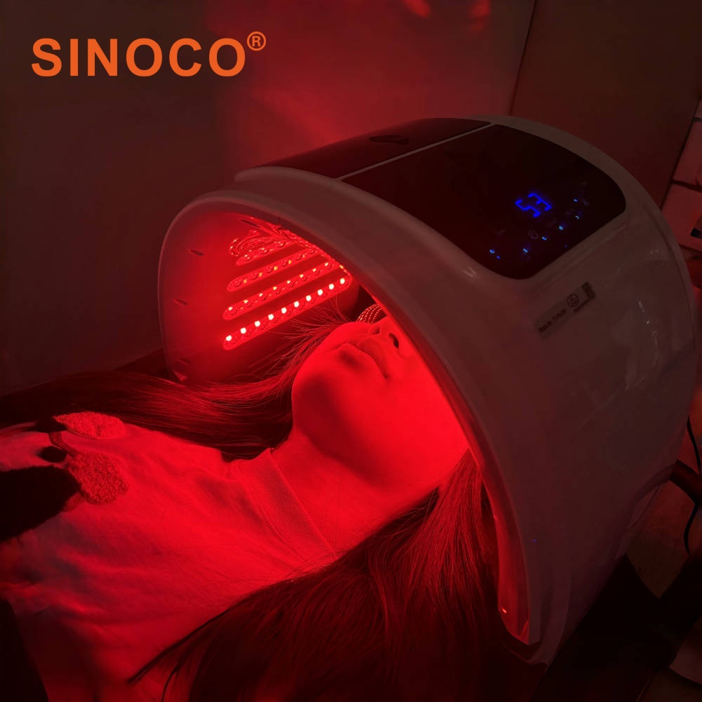 Cost-effective Portable 7 Colors Spray PDT Lightning Folding Beauty Machine Led Light Therapy for Facial Treatment Pain Relief