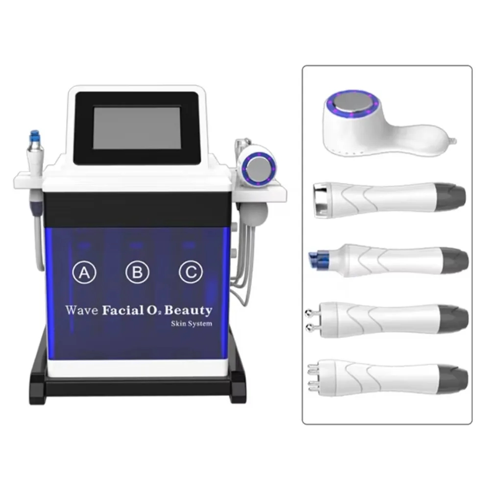 5 in 1 Desktop Hydro Bubble Water Dermabrasion Face Cleaning BIO Microcurrent Face Care Machine