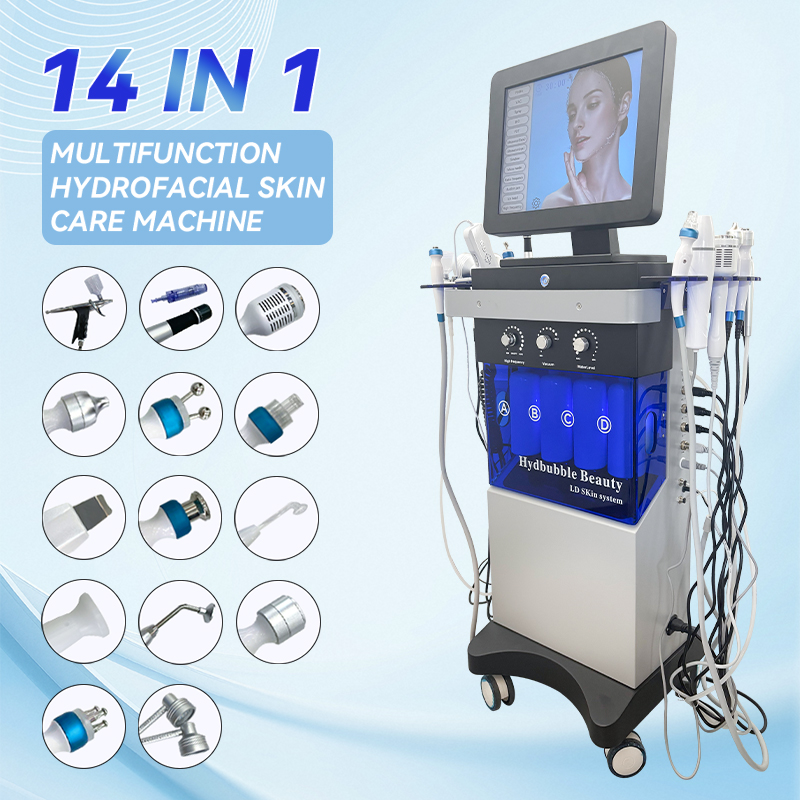 2026 NEW UPDATED 14 in 1 Hydrodermabrasion Face Care Spa Machine Oxygen Jet Water Bubbles H2O2 Facial Skin Cleaning Machine