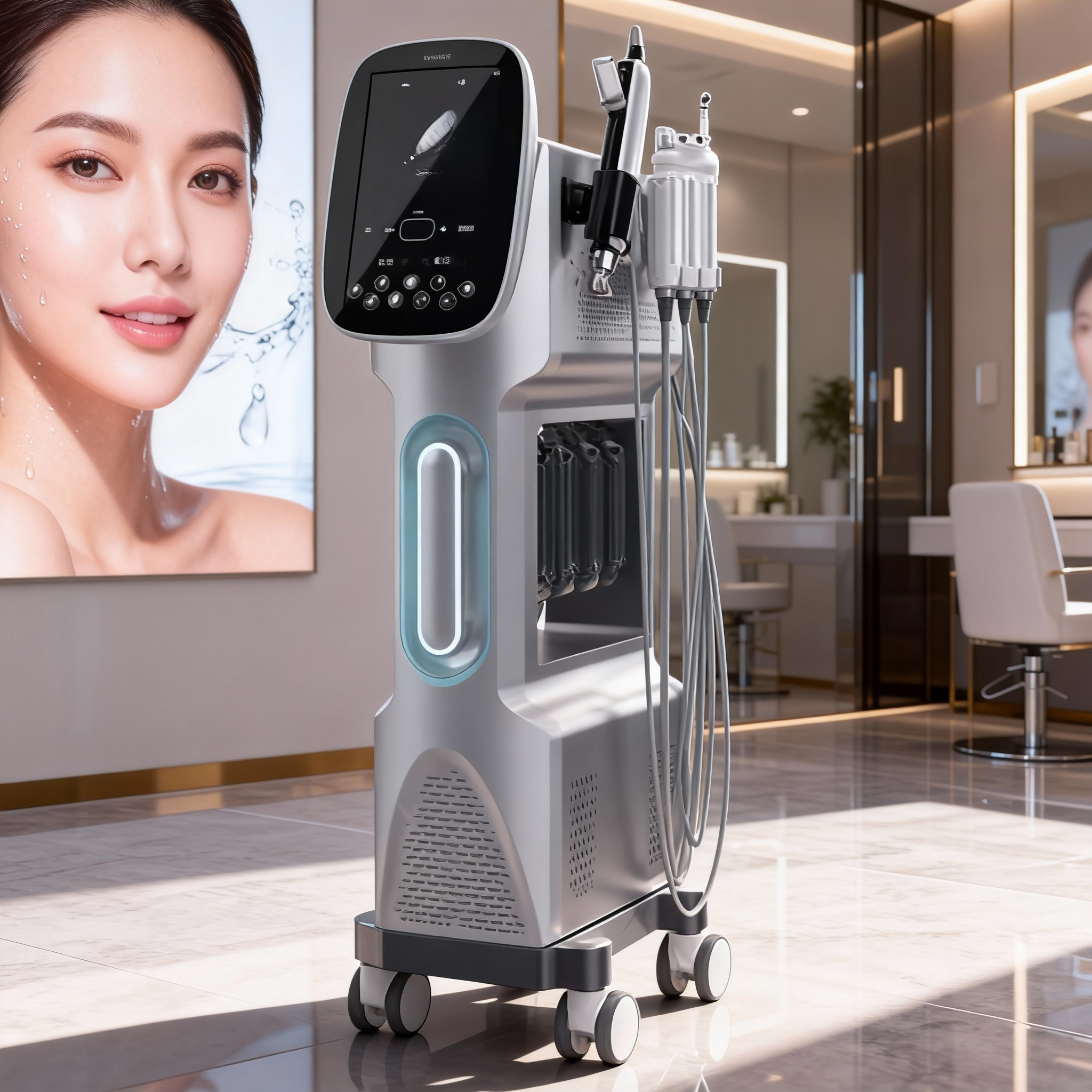 9 in 1 Professional Face Deep Cleansing Beauty Machine with Aqua Peeling Oxygen Bubble for Skin Rejuvenation Skin Tightening