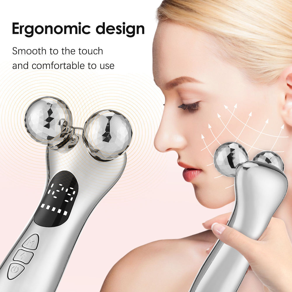 Double Roller Stainless Steel Face Lifting Device Portable Skin Tightening Neck Lifting Massager Electric Face Massager Machine