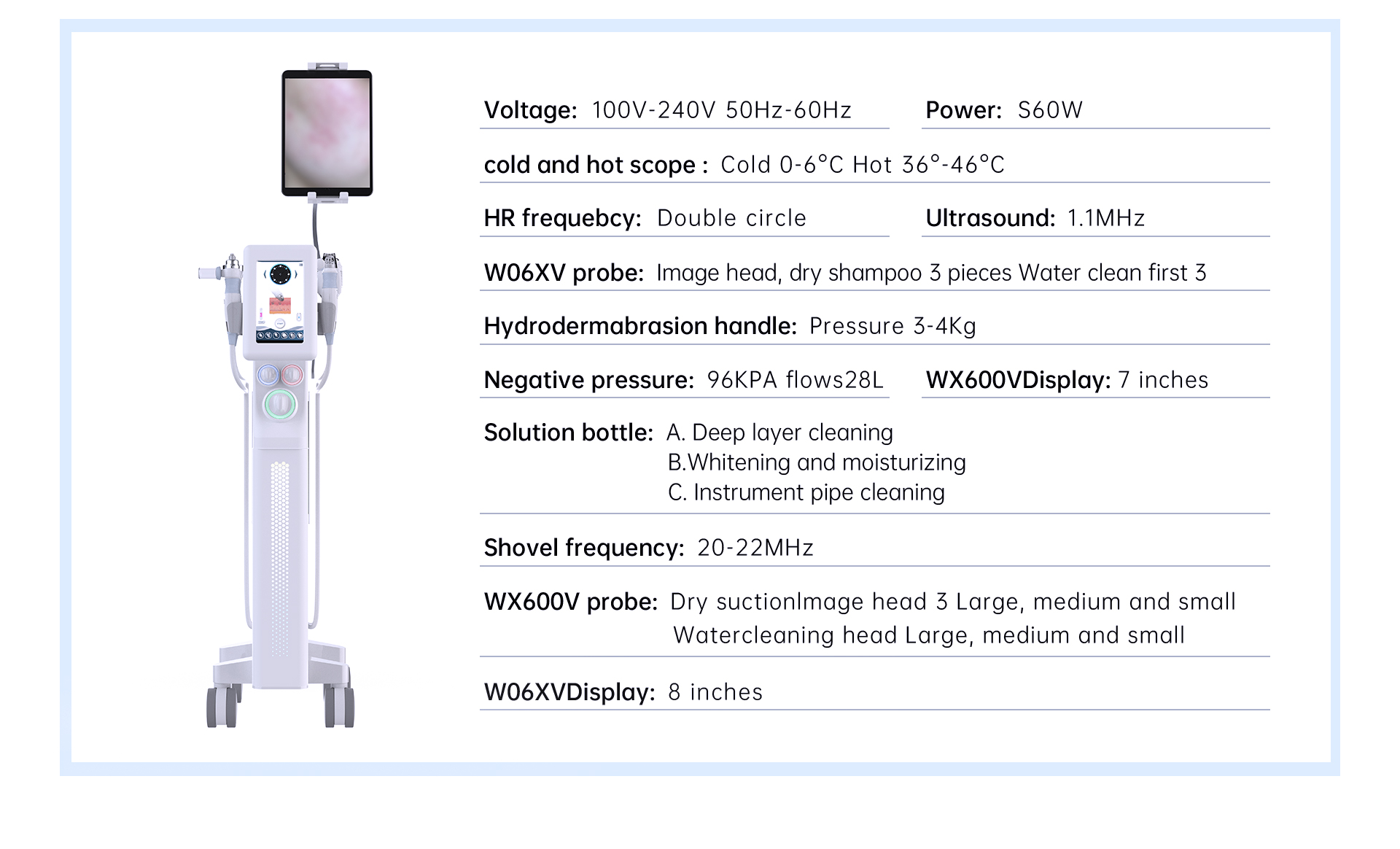 6 In 1 Water Oxygen Jet Ultrasonic Deep Cleaning Microdermabrasion Hydra Dermabrasion Facial Machine Aqua Peel Facial Machine