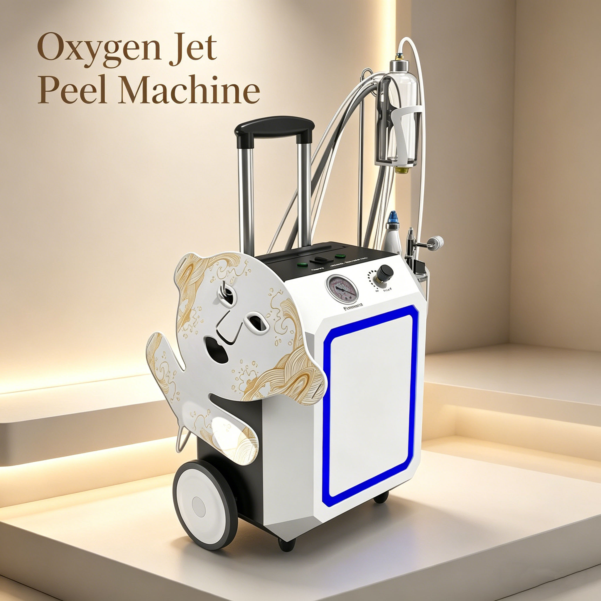 High Pressure 3 in 1 Oxygen Facial Machine for Acne Treatment Skin Rejuvenation Professional Oxygen Jet Peel Machine