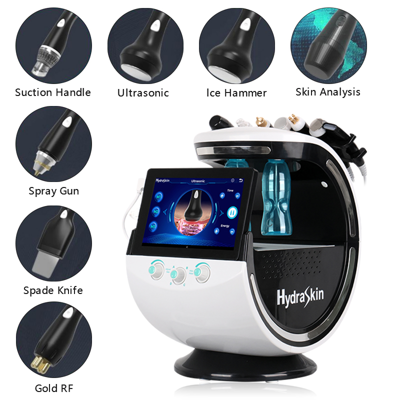Newest Oxygen Facial Machine Aqua Peeling Hydro Dermabrasion Touchscreen 7 Handles Acne Treatment US IT Compatible Hydraskin