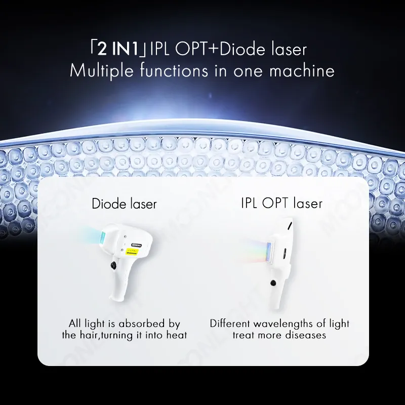 OEM Permanent IPL Diode Laser Facial Skin Rejuvenation Hair Freckle Removal