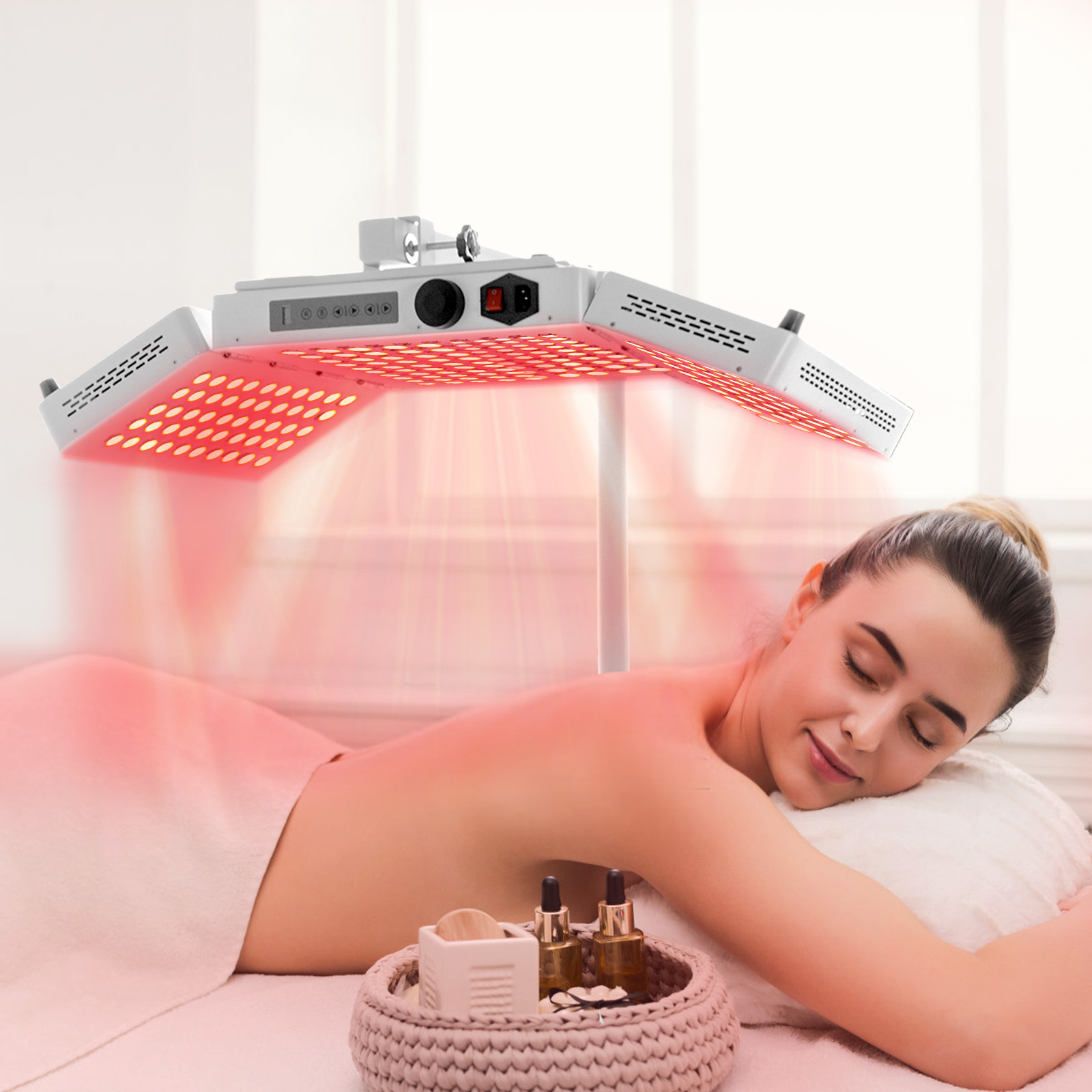 Professional Tri-Fold 1000W Dual Wavelength Red Light Therapy Panel PDT Machine For Home