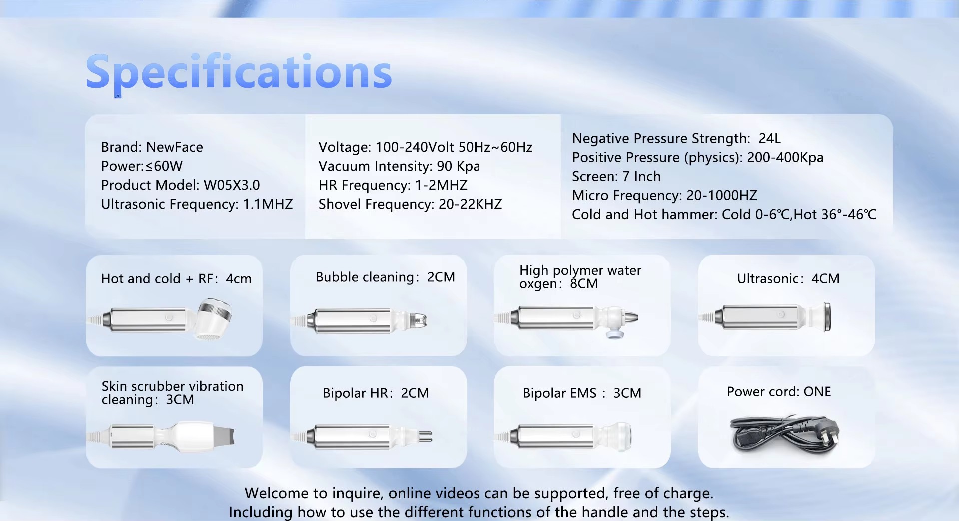W05X 4.0 8 in 1 Small Bubble Hydro Skin Management Machine Water Oxygen Peeling Deep Cleansing Ultrasonic Beauty Device