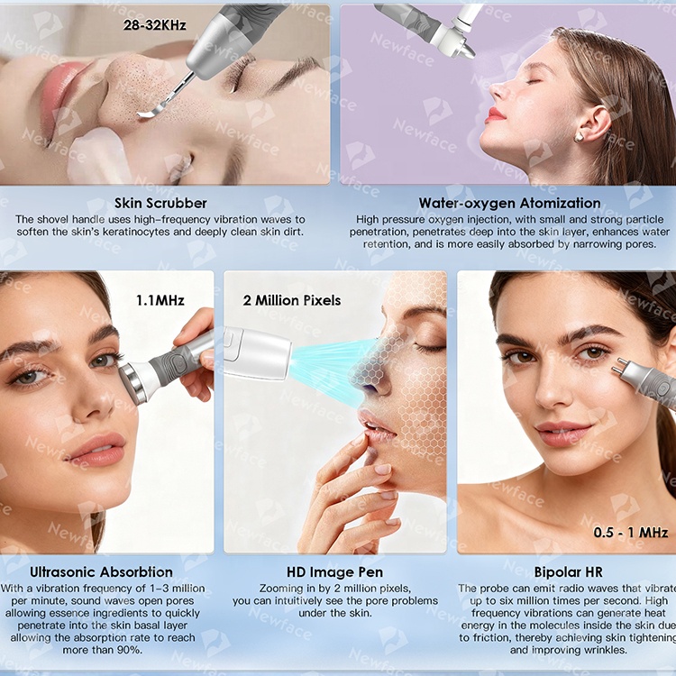 NewFace Top Factory Quality Facial Spa Hydrodermabrasion Skin Analyzer in 1 Hydra Beauty Oxygen Jet Facial Dermabrasion Machine