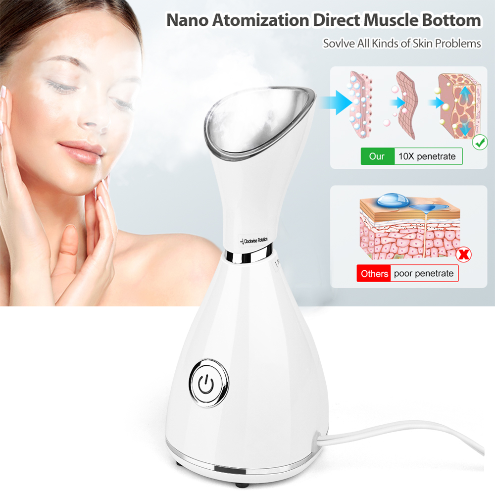 Portable Handheld Nano Ionic Facial Steamer with Hydrating Nasal Cleansing for Beauty Salon Home Use