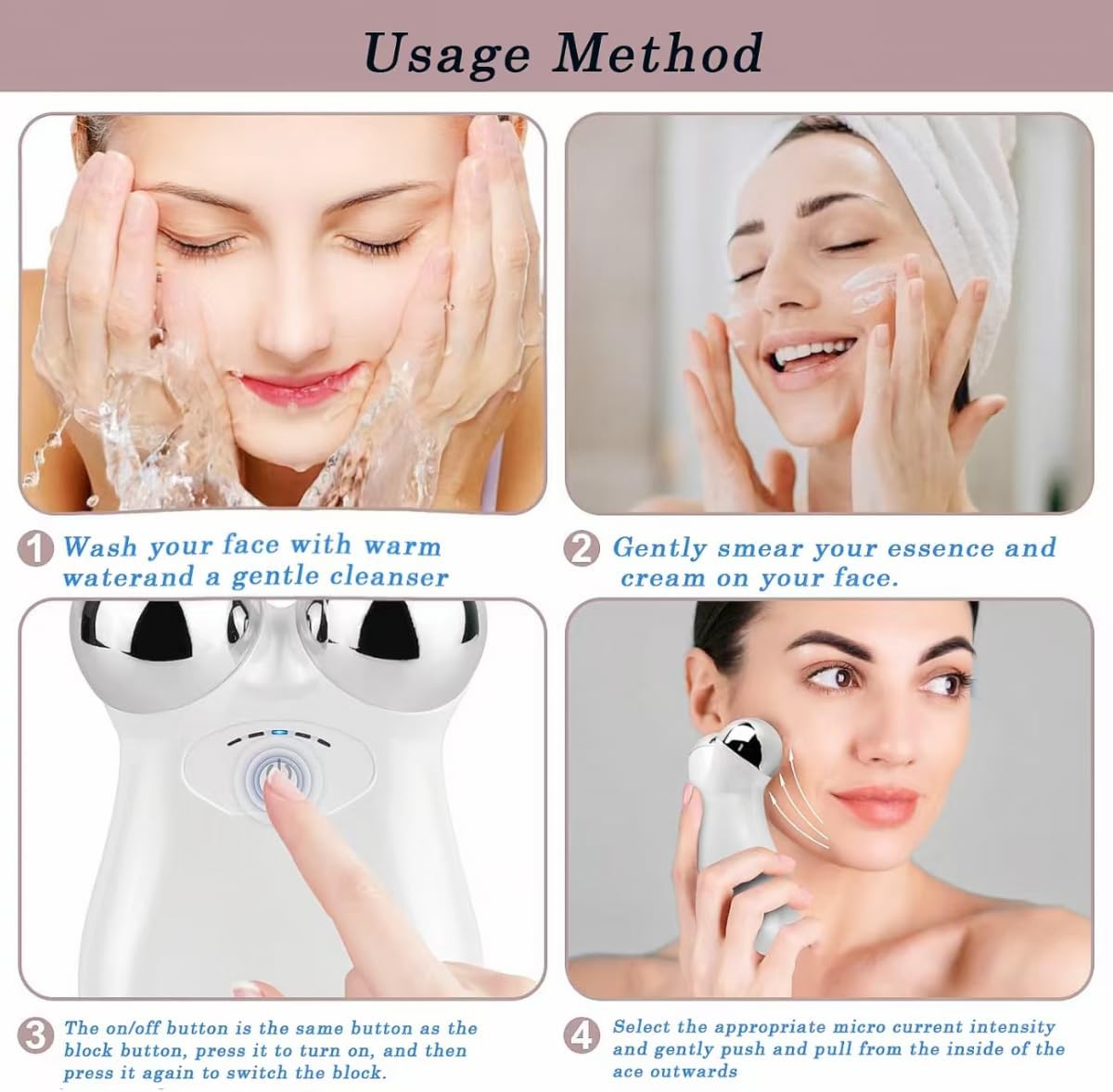 Microcurrent Facial Toning Massager Multi-Functional Microcurrent Face Neck Lifting Massager