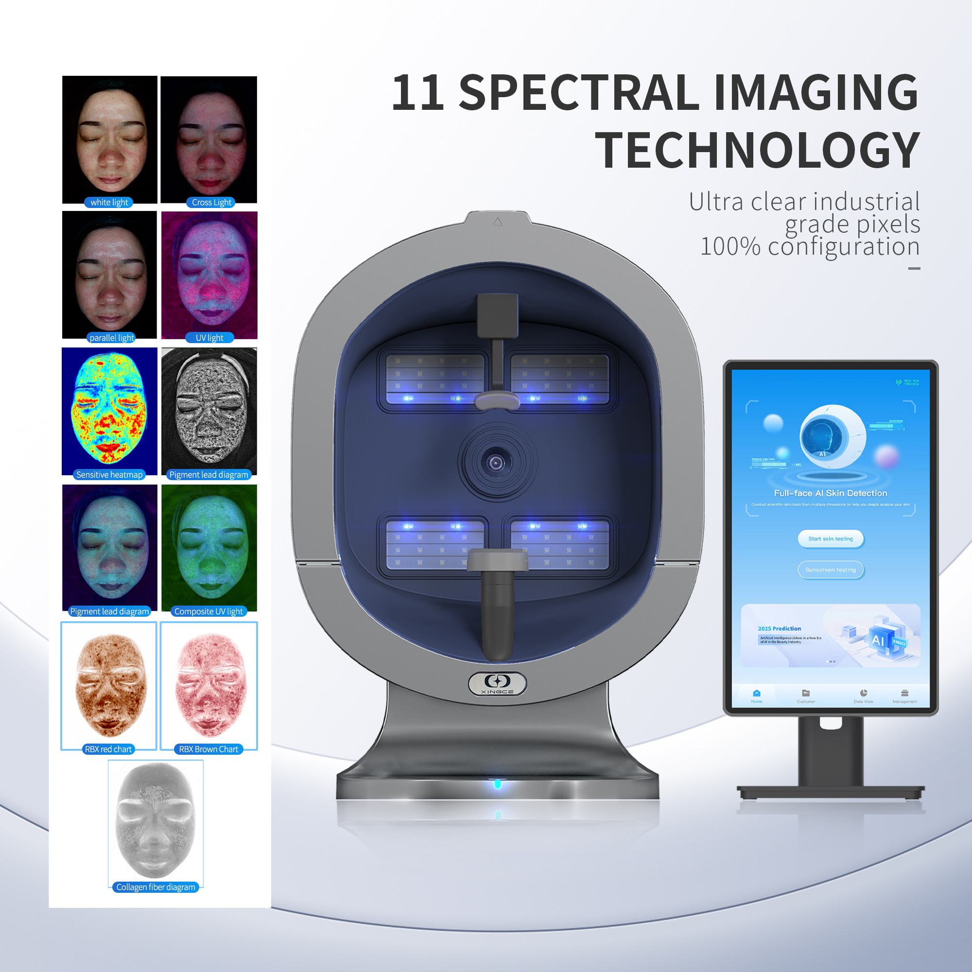 2026 Professional X5 Skin Analysis Professional 3D Display AI Detection Hair And Scalp Skin Analyzer For Salon