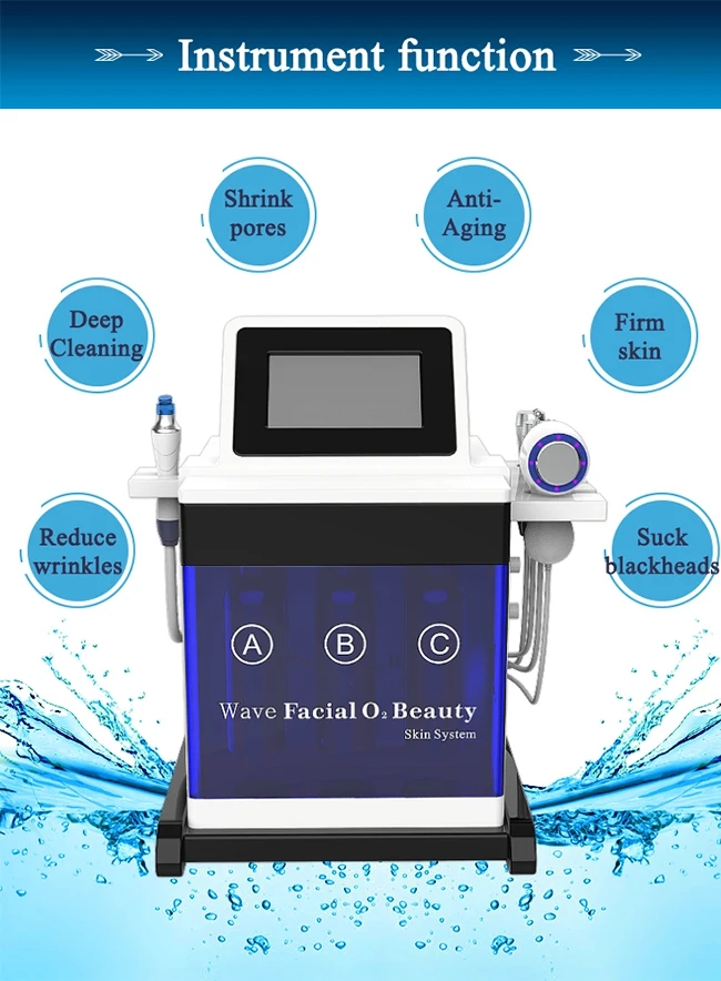 5 in 1 Desktop Hydro Bubble Water Dermabrasion Face Cleaning BIO Microcurrent Face Care Machine
