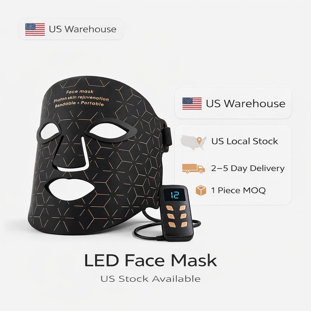 Professional LED Light Therapy Face Mask for Skin Care OEM Private Label Red Blue Light Facial Device US Stock