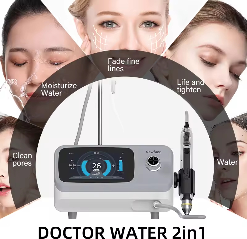 Professional 2-in-1 High-Pressure Hydro Oxygen Jet Facial Machine with Dermabrasion EU Plug Hydrating Eye Pore Vacuum Skin Care