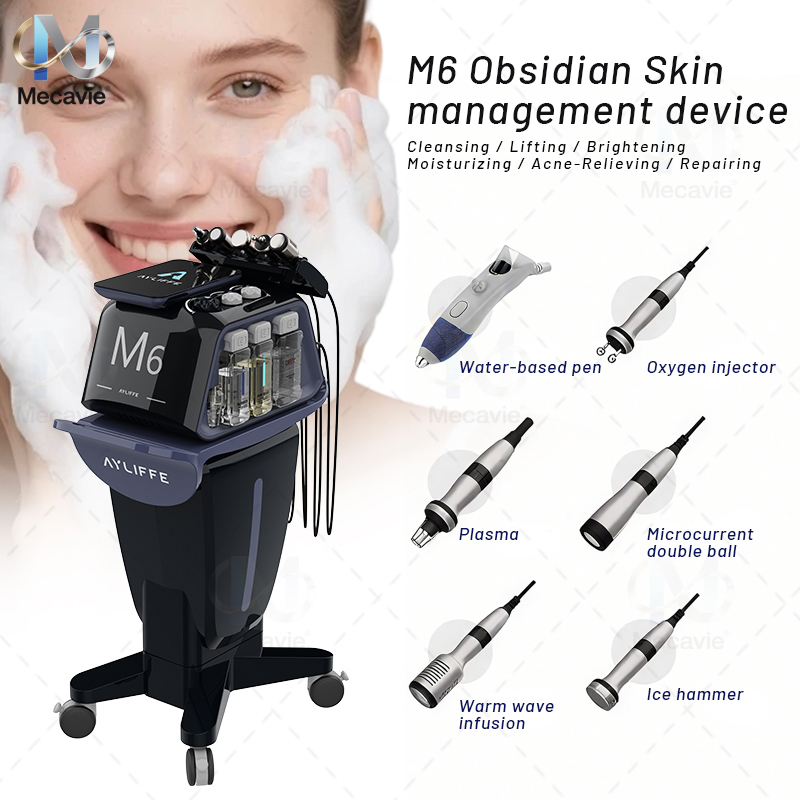 6IN1 Multi-Functional H2O2 Aqua Peel Facial Pore Cleaning Machine Skin Rejuvenation Oxygen Jet Dermabrasion Targeted Eye Area