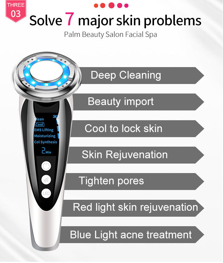 Microcurrent Facial Device Hot and Cold Beauty Equipment Facial Massager for Skin Care Multifunctional Facial Massager