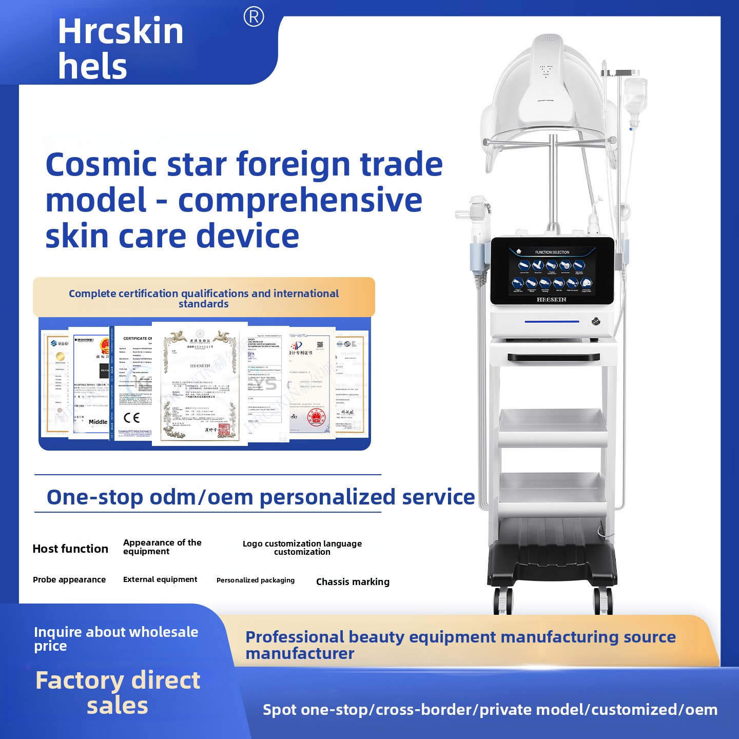 High Quality Hydra Beauty Facial Machine 11 1 Oxygen Hydro Dermabrasion with Microcurrent Technology Multifunctional Facial Care