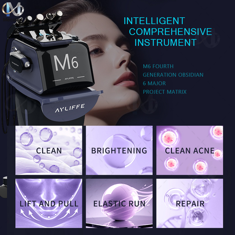 6IN1 Multi-Functional H2O2 Aqua Peel Facial Pore Cleaning Machine Skin Rejuvenation Oxygen Jet Dermabrasion Targeted Eye Area