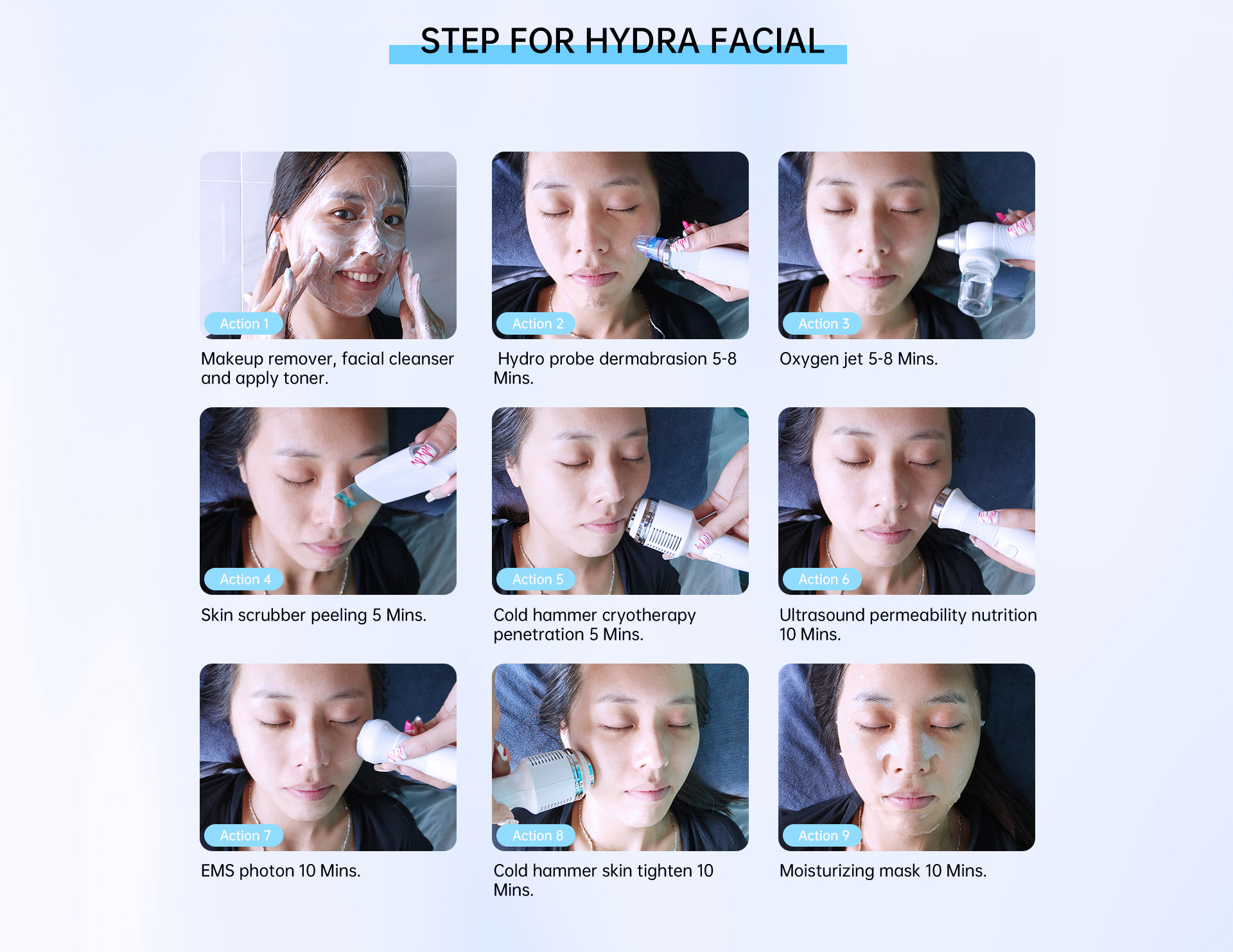 6 In 1 Water Oxygen Jet Ultrasonic Deep Cleaning Microdermabrasion Hydra Dermabrasion Facial Machine Aqua Peel Facial Machine