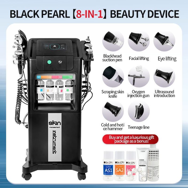 Lingvita Black Pearl Aqua Beauty Machine Oxygen Skin Care Advanced 10 in 1 Beauty Salon Facial Equipment