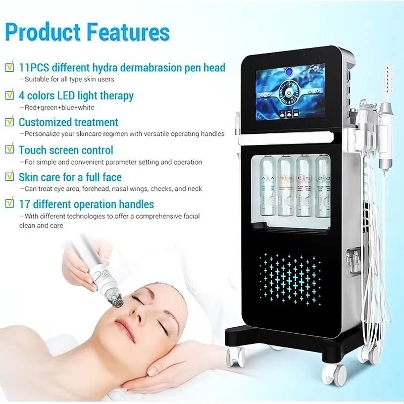 17 in 1 Hydra Skin Purifying Revitalizing Cleansing Hydro Beauty Professional Facial Machine