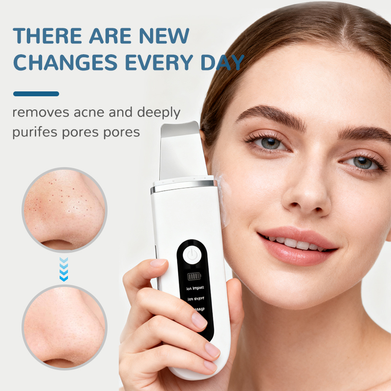Electric Ultrasonic Waterproof Hand Held Household Skin Peeling Machine Pore Cleaner Facial Cleanser Blackhead Remover Beauty