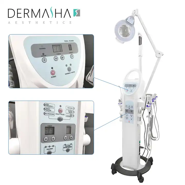 9 In1 High Frequency Ultrasonic Facial Machine with Steamer Skin Tightening Anti Wrinkle Face Care Facial Therapy Equipment