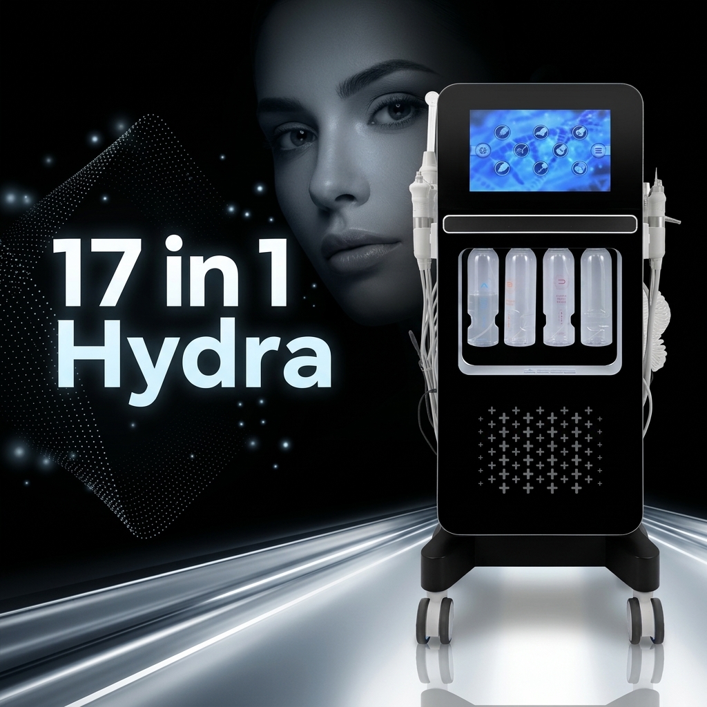 17 in 1 Hydra Oxygen Facial Machine Dermabrasion Facial Shrink Pores Skin Young Hydra Beauty Facial Machine