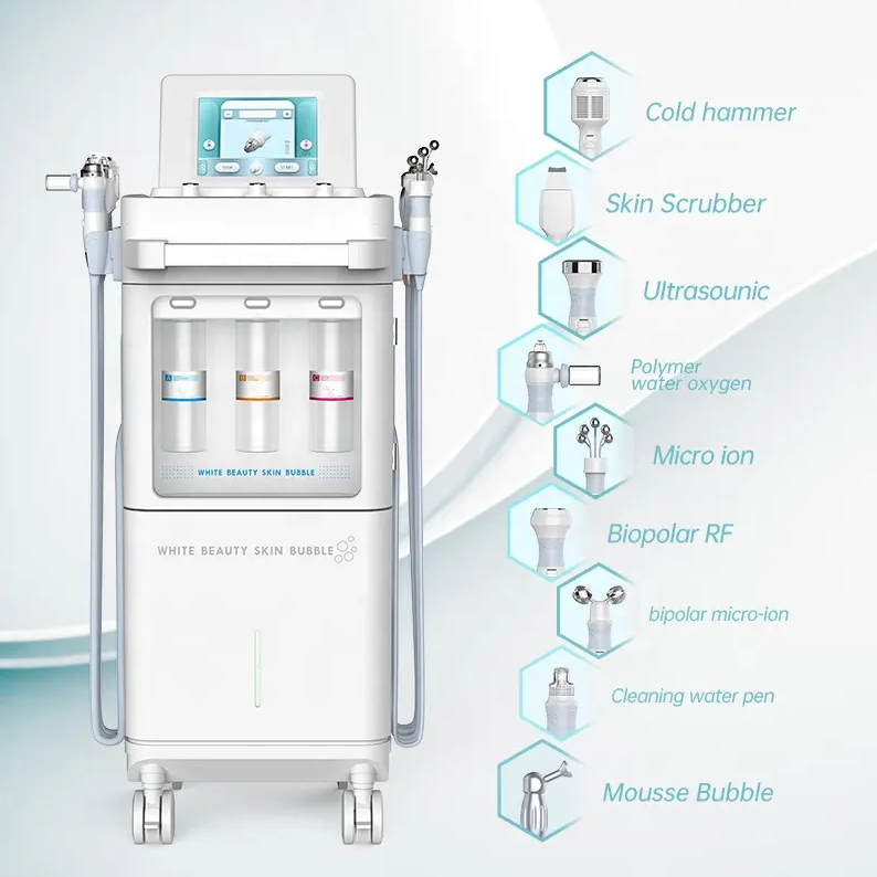 New Product White Beauty Skin Bubble Face Clean BIO Microcurrent Wrinkle Removal Facial Machine