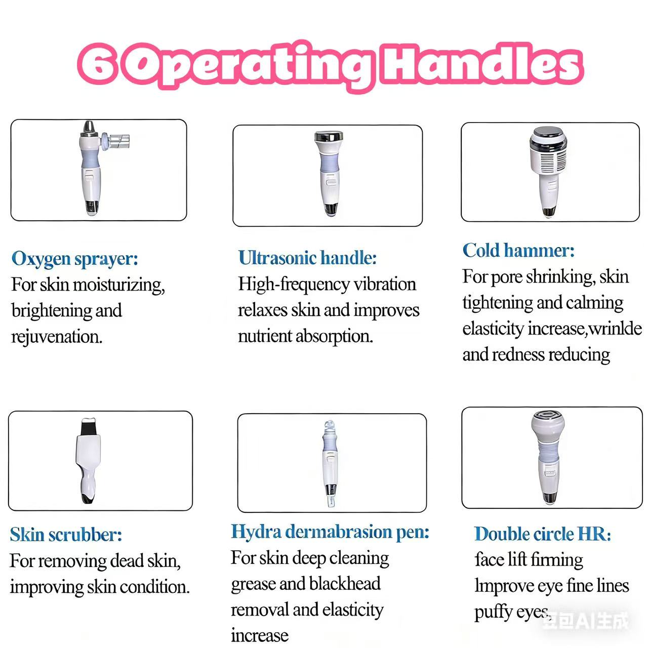 Beauty Salon Equipment 6-in-1 Oxygen Jet Peel Hydro Machine Touch Screen Skin Hydrodermabrasion Stainless Steel Face Treatment
