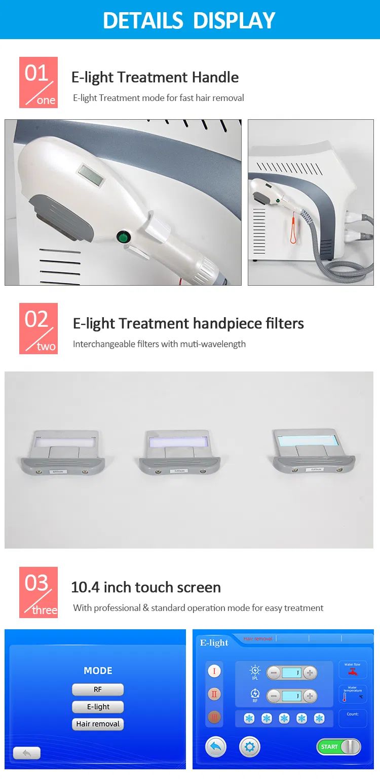 Medical CE Approved IPL Aesthetic Laser Hair Removal Elight Facial Permanent Hair Removal Machine
