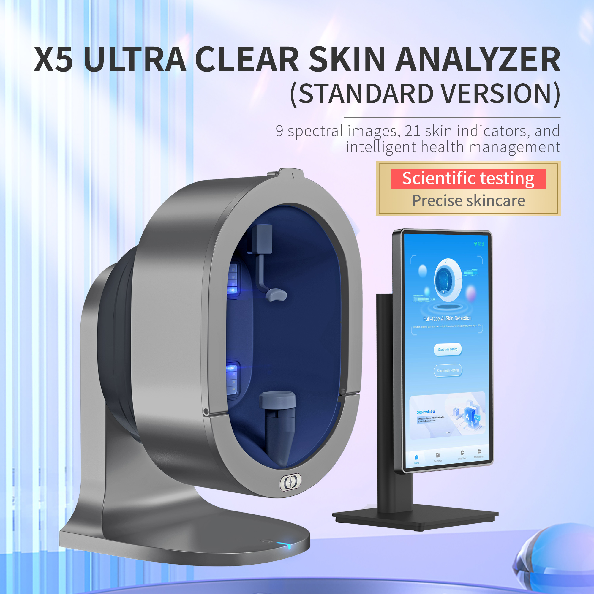 2026 Professional X5 Skin Analysis Professional 3D Display AI Detection Hair And Scalp Skin Analyzer For Salon
