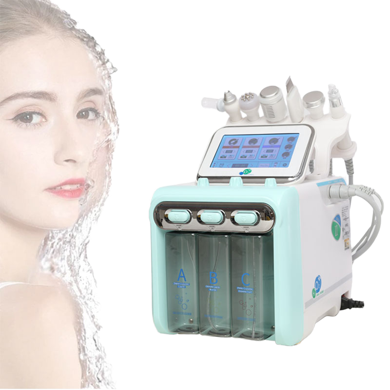 Beauty Machine High Frequency Hydrodermabrasion 6-in-1 Face Machine Microdermabrasion Hydro Facial Machine US UK Stainless Steel